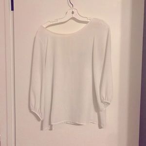 Vestique bow back long sleeve blouse